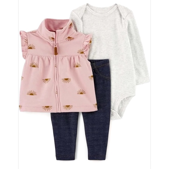 Carter's Other - Carter's Baby Girls' 3-Piece Little Vest Set, 18 Month